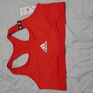 Women's Adidas Powerreact Training Medium Support Sports Bra, Vivid Red, Size 2X
